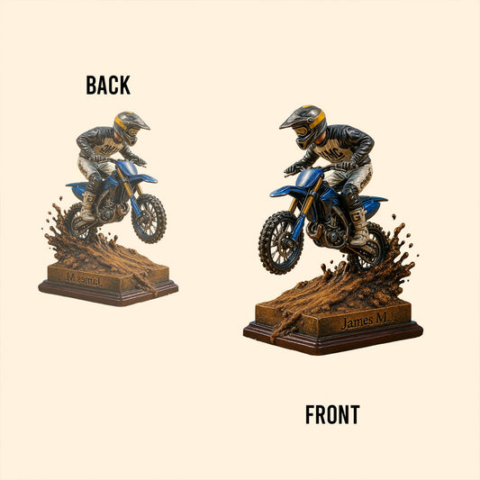 Love Dirt Bike - Personalized Dirt Bike Custom Shaped Acrylic Plaque