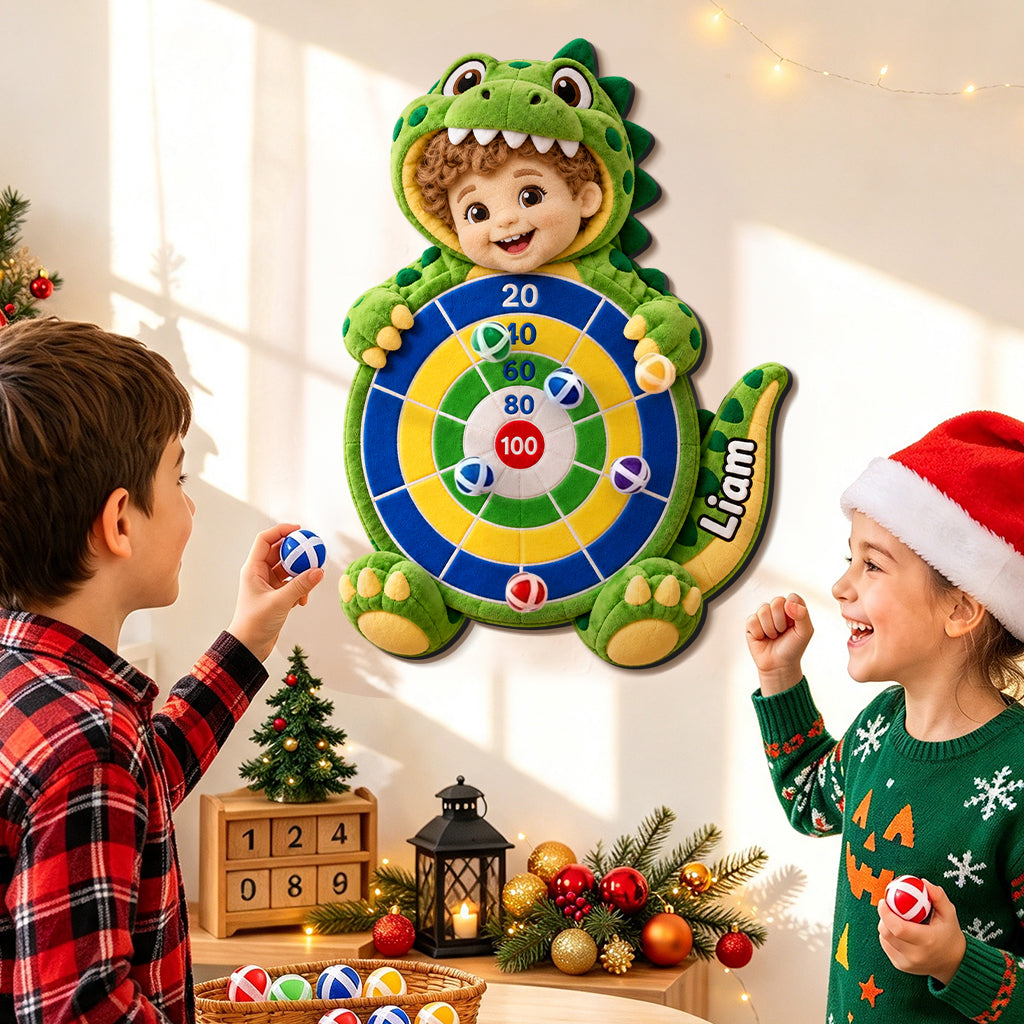 Custom Any Photo - Personalized Kid Sticky Ball Dart Board Set