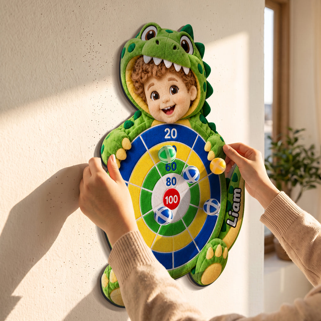 Custom Any Photo - Personalized Kid Sticky Ball Dart Board Set