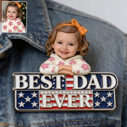 Patrotic Dad - Personalized Father 3D Embossed Enamel Pin