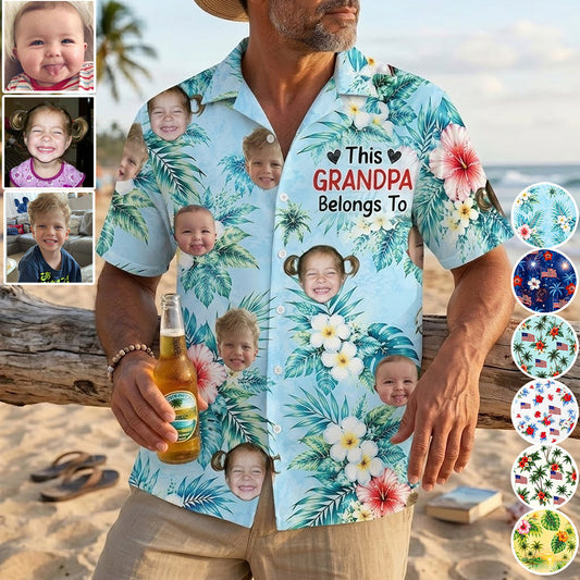 This Grandpa Daddy Belongs To - Personalized Grandpa Hawaiian Shirt