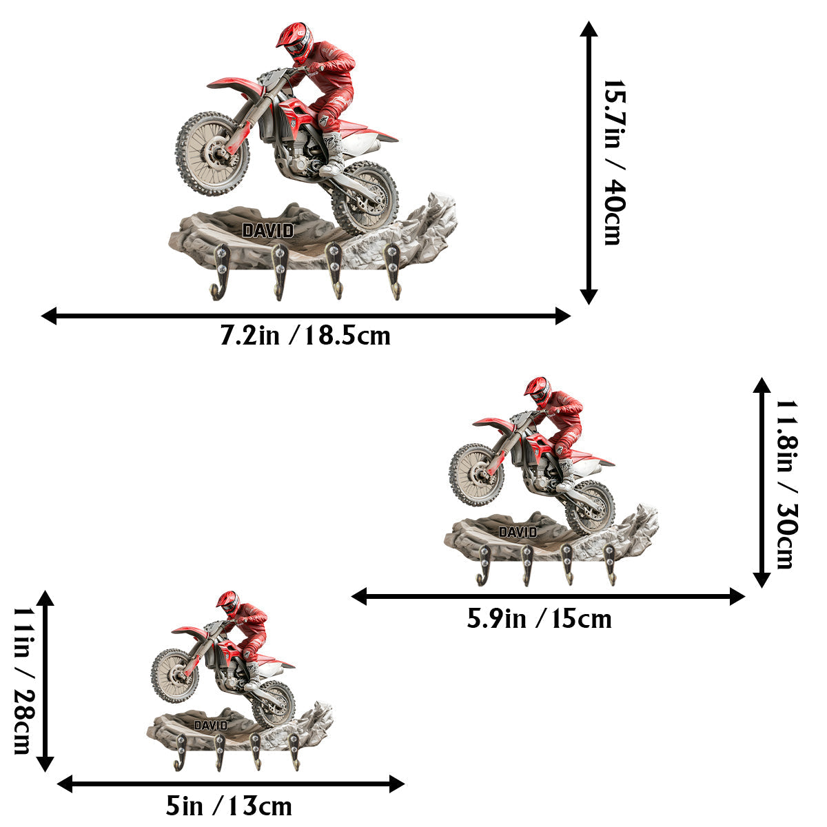 Ride Or Die - Personalized Dirt Bike Custom Shaped Key Rack