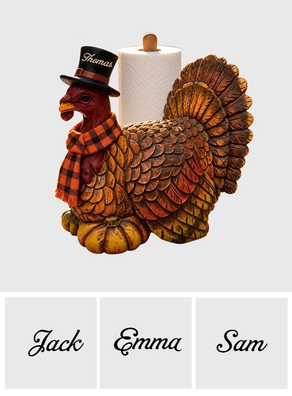 Thanksgiving Turkey Decoration - Personalized Thanksgiving Paper Towel Stand