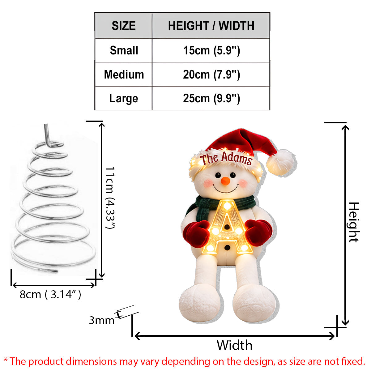 Merry Christmas - Personalized Family LED Light Tree Topper
