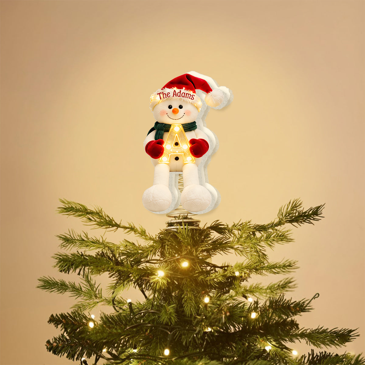 Merry Christmas - Personalized Family LED Light Tree Topper