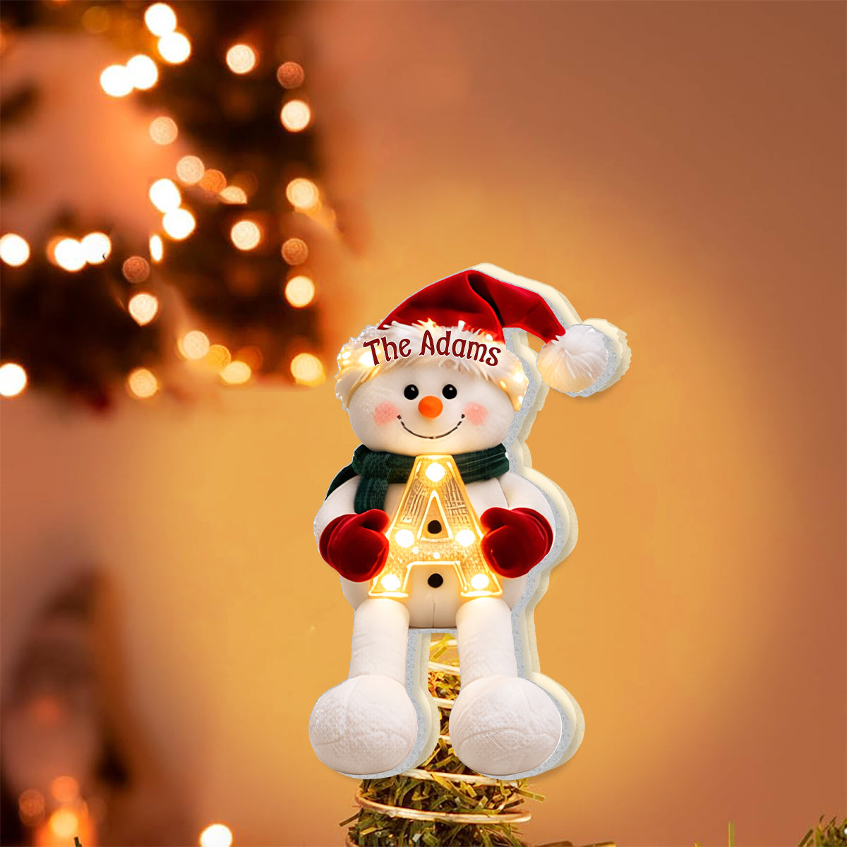 Merry Christmas - Personalized Family LED Light Tree Topper