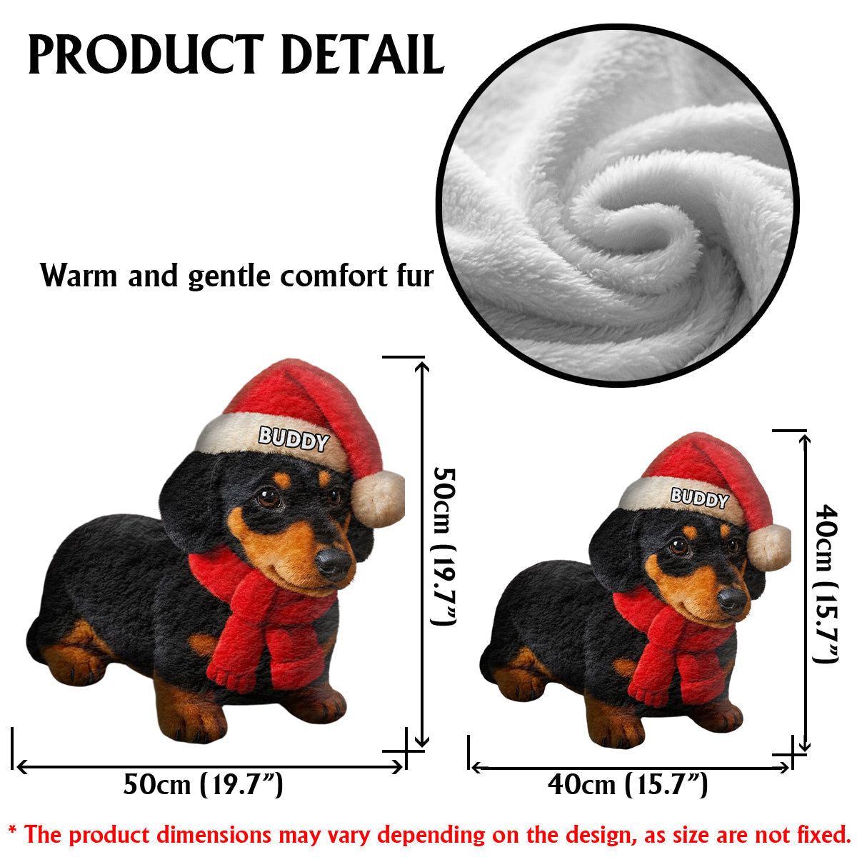 Pet Christmas - Personalized French Bulldog Dog Faux Fur Shaped Pillow