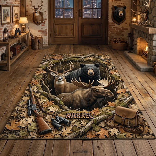 Perfect Gift For Hunting Lovers - Personalized Hunting Non-Slip Tufted Rug