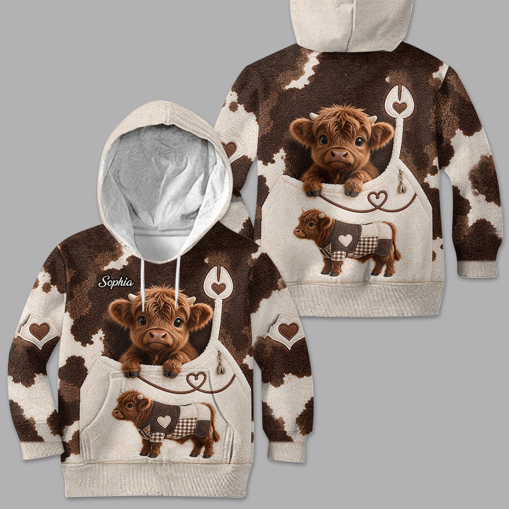 Love Highland Cows - Personalized Highland Cow Fleece Hoodie