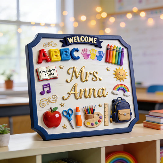 Teacher Gifts - Personalized Teacher Custom Shaped Wood Plaque