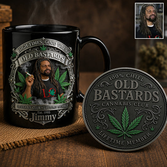 Old Bastards Cannabis Club LifeTime Member - Personalized Weed Accent Mug & Coaster
