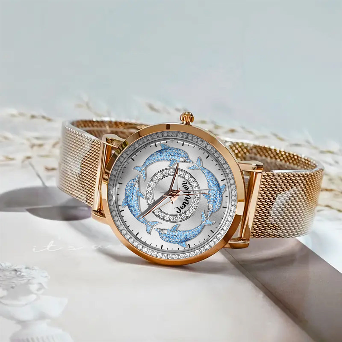 Love Dolphins - Personalized Dolphin Women Hand Watch