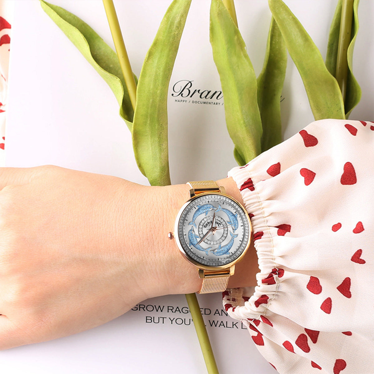 Love Dolphins - Personalized Dolphin Women Hand Watch