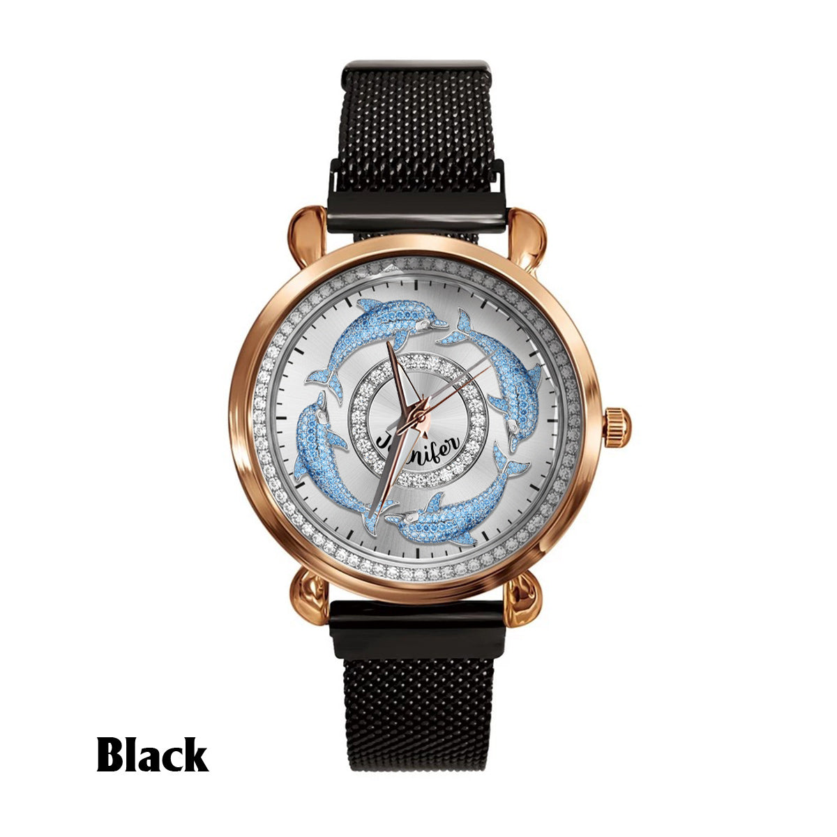 Love Dolphins - Personalized Dolphin Women Hand Watch