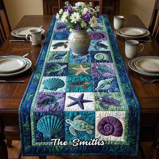 Salty Lil' Beach - Personalized Turtle Table Runner