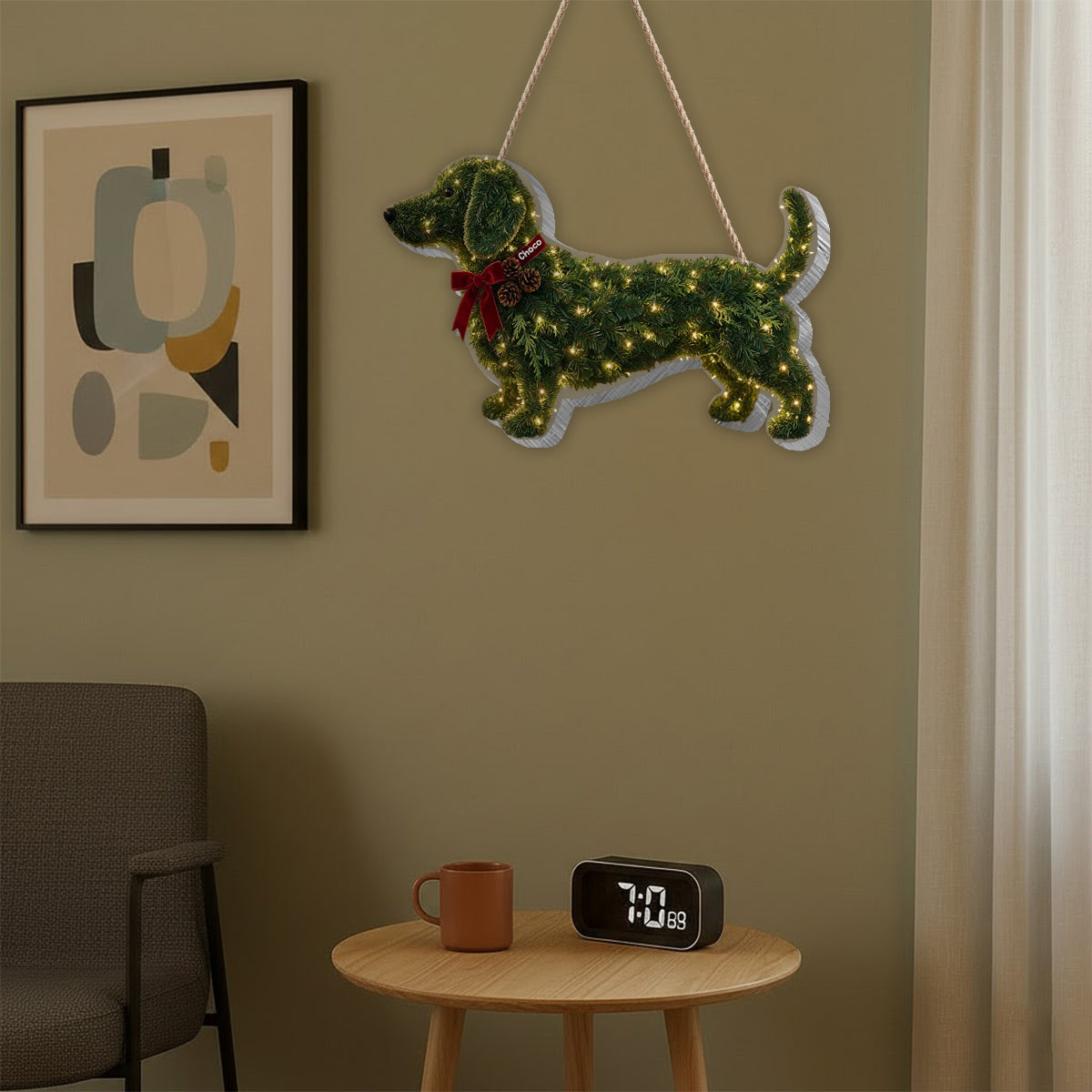 Christmas Dachshund - Personalized Dachshund LED Light Acrylic Sign
