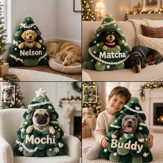 Merry Dogmas - Personalized Dog Premium Faux Fur Pillow