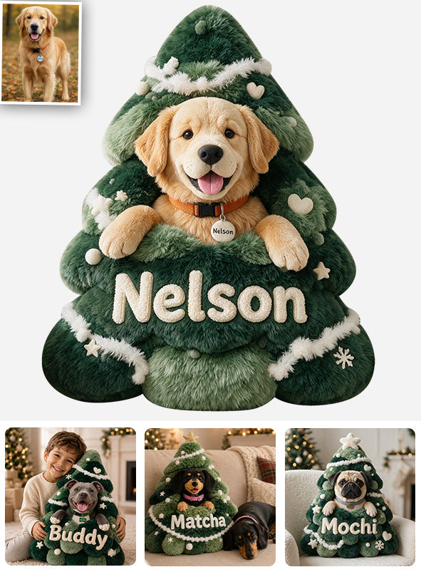 Merry Dogmas - Personalized Dog Premium Faux Fur Pillow