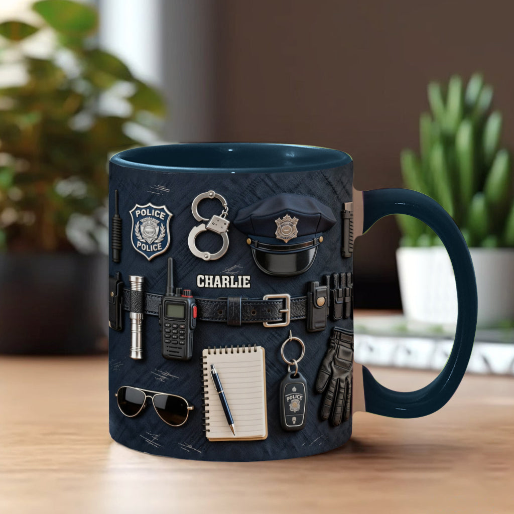 Police Officer - Personalized Police Officer Accent Mug
