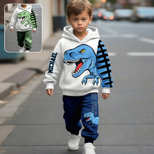Love Dinosaurs - Personalized Kid Hoodie & Kid Jogger Sweatpants