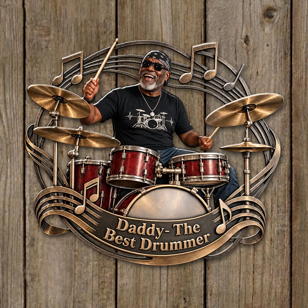 Drumer Gift - Personalized Drummer 3D Printed Cut Metal Sign