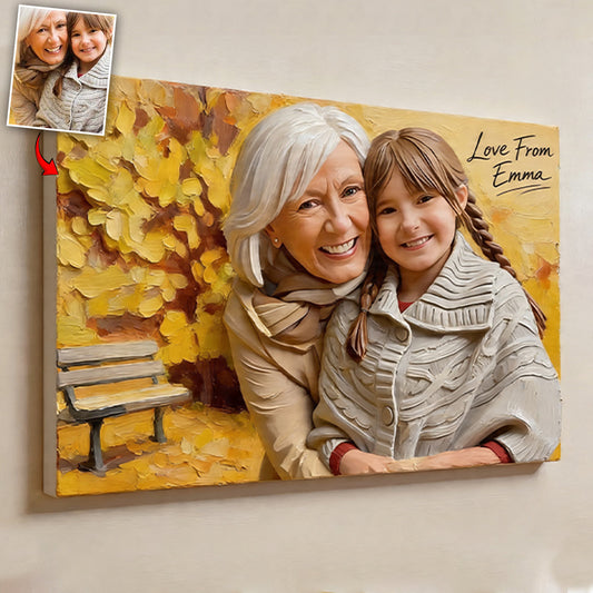 Mom Nana Gift Custom From Photo - Personalized Grandma Canvas And Poster