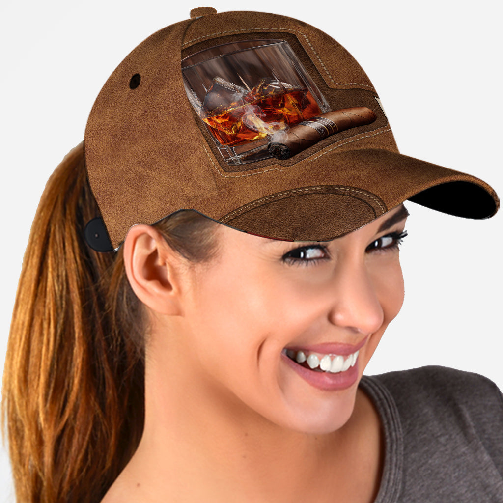 Whiskey, Rum, And Cigar - Personalized Liquor Classic Cap