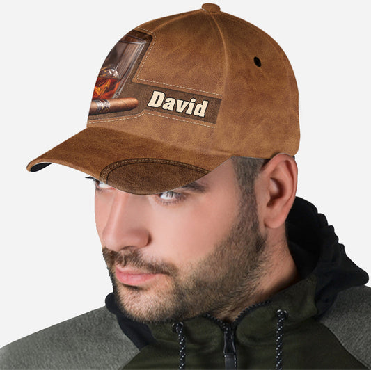 Whiskey, Rum, And Cigar - Personalized Liquor Classic Cap