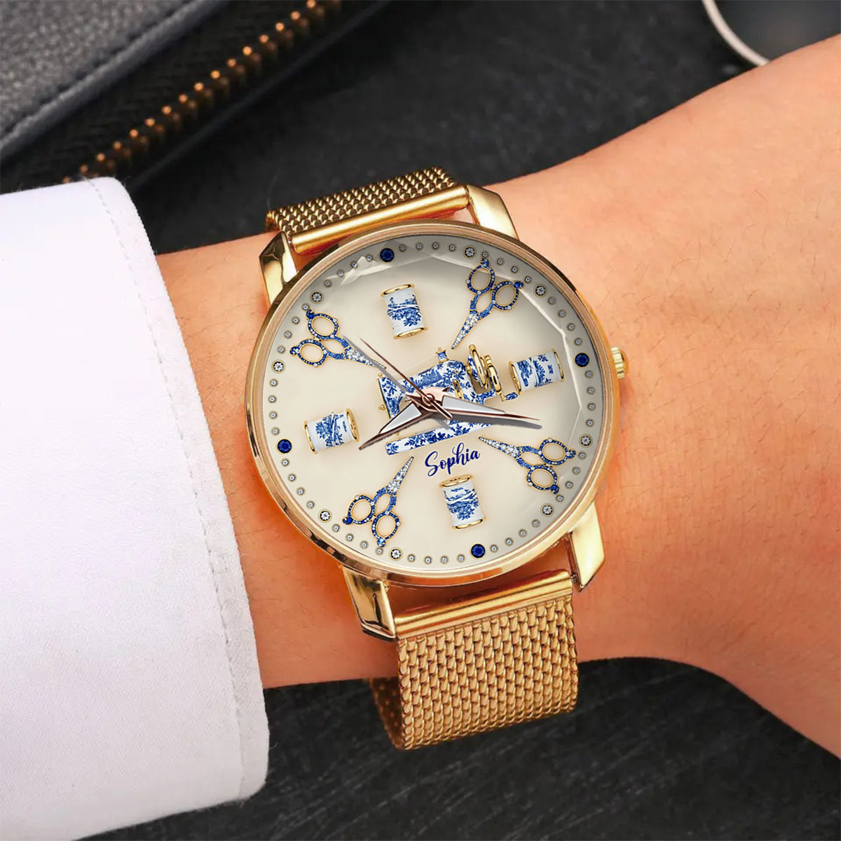 Sewing Toile de Jouy - Personalized Sewing Women Hand Watch