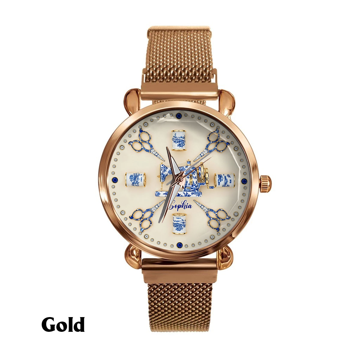 Sewing Toile de Jouy - Personalized Sewing Women Hand Watch