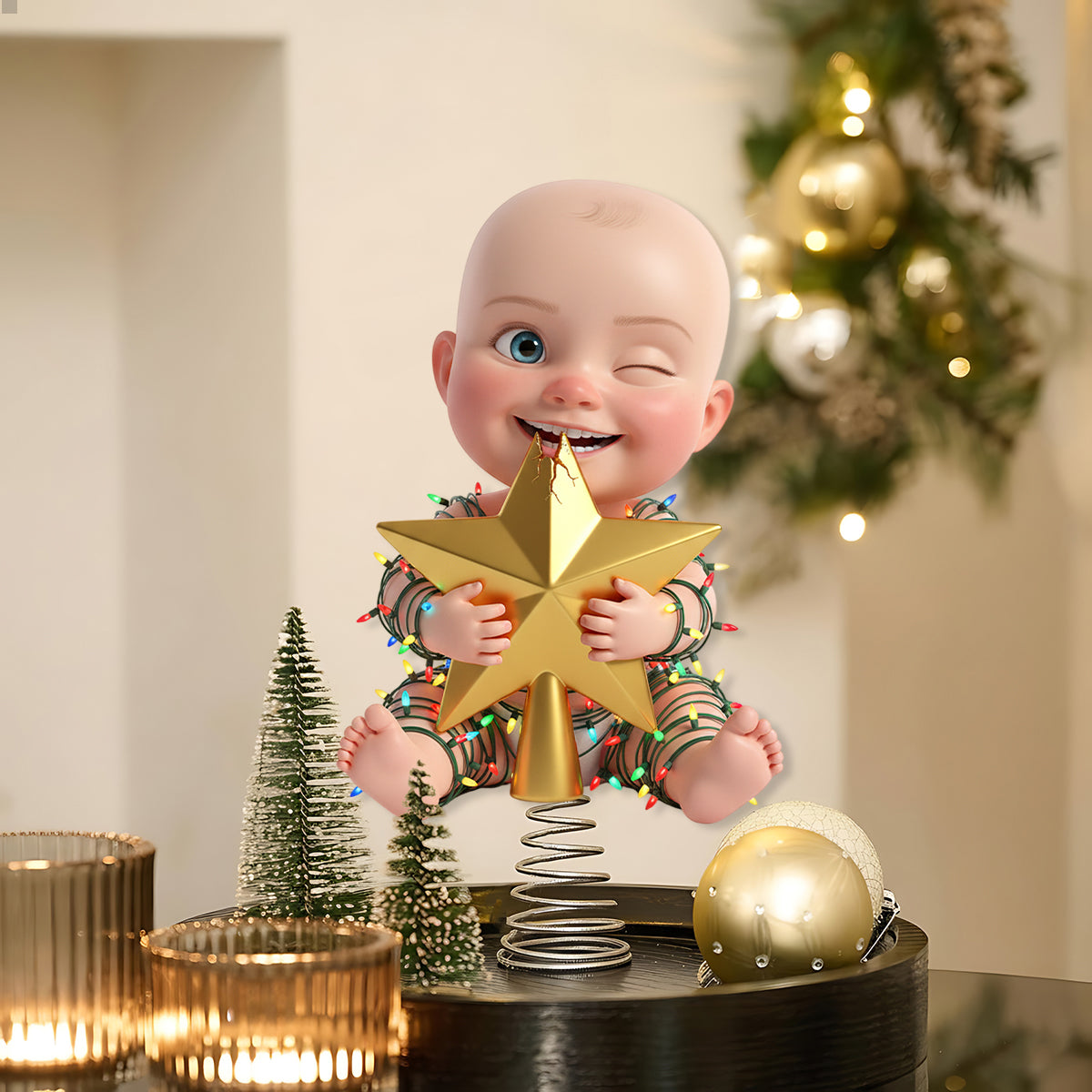 Naughty Kids - Personalized Kid LED Light Tree Topper