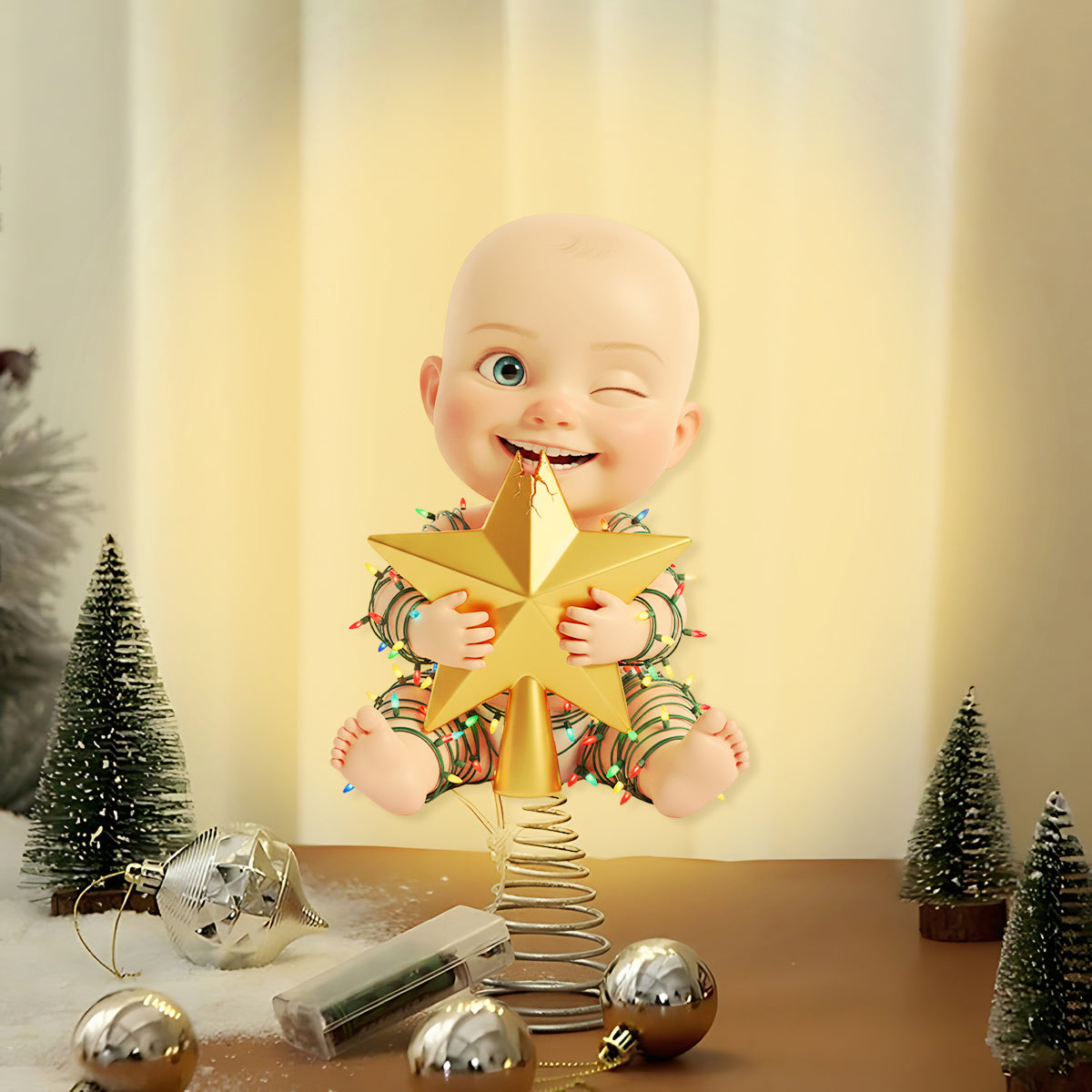 Naughty Kids - Personalized Kid LED Light Tree Topper