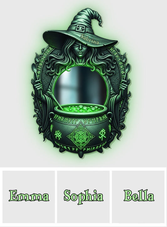 Mystical Witch Soup - Personalized Witch Wall Mirror With LED Light