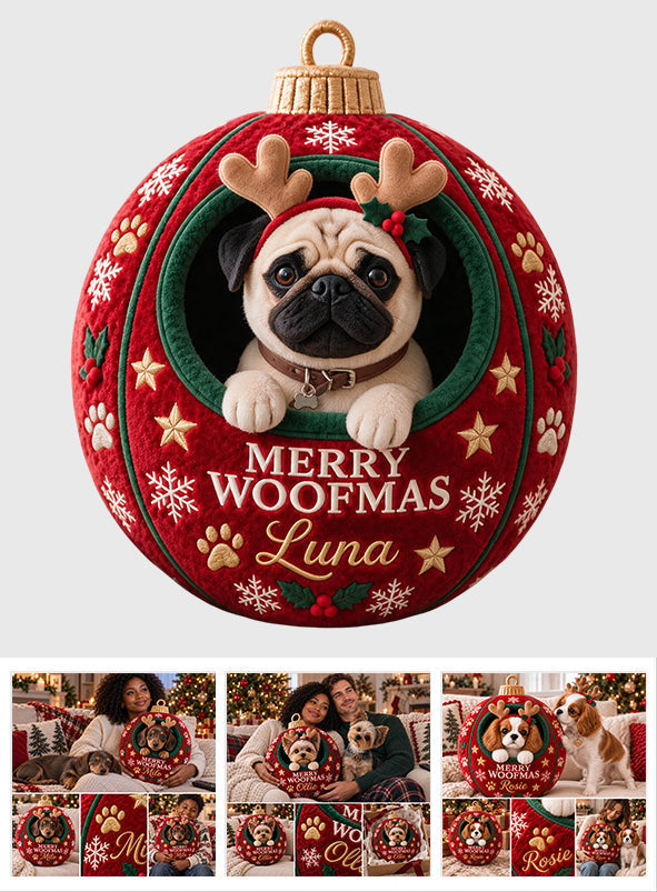 Christmas Pet Ornament Funny Gift - Personalized Dog Premium Faux Fur Pillow