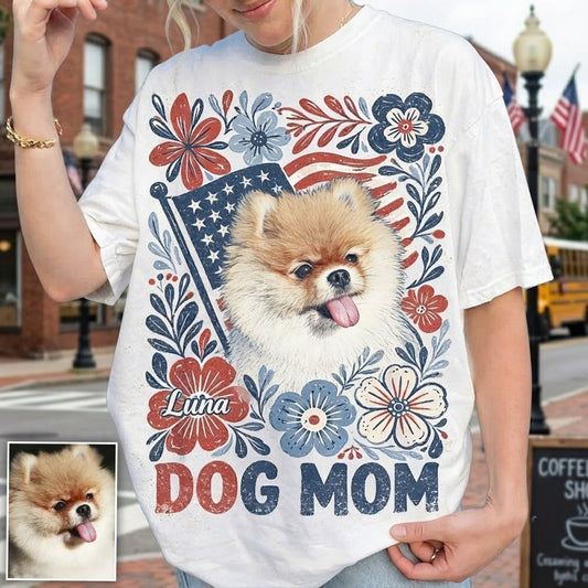 Dog Mom In This 4th Of July - Personalized Dog T-shirt And Hoodie