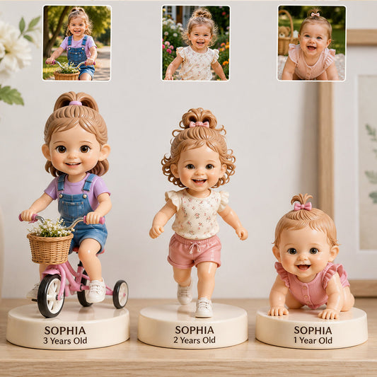 Watching You Grow Memory Set, Parents Gift - Personalized Kid Premium 3D Figurine