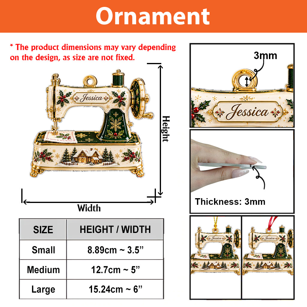 Love Sewing - Personalized Sewing Premium 3D Ornament