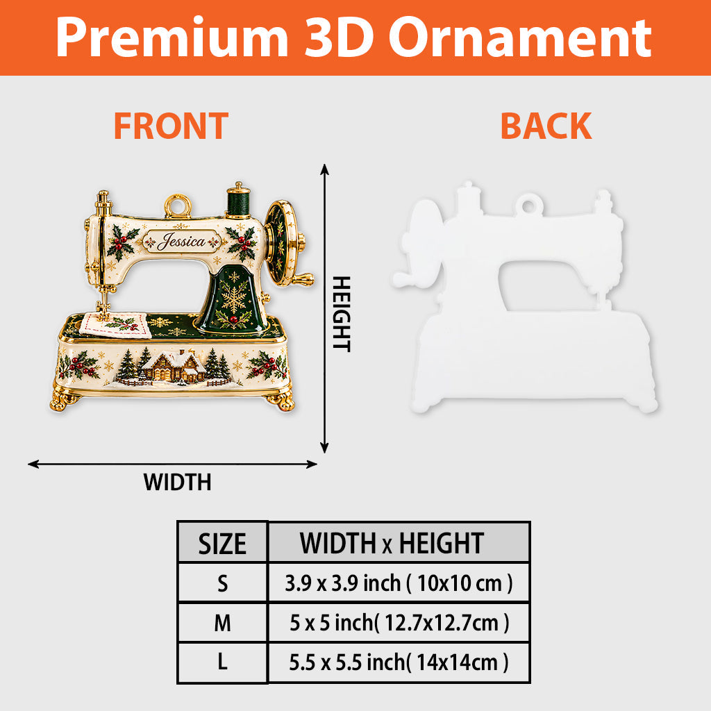 Love Sewing - Personalized Sewing Premium 3D Ornament