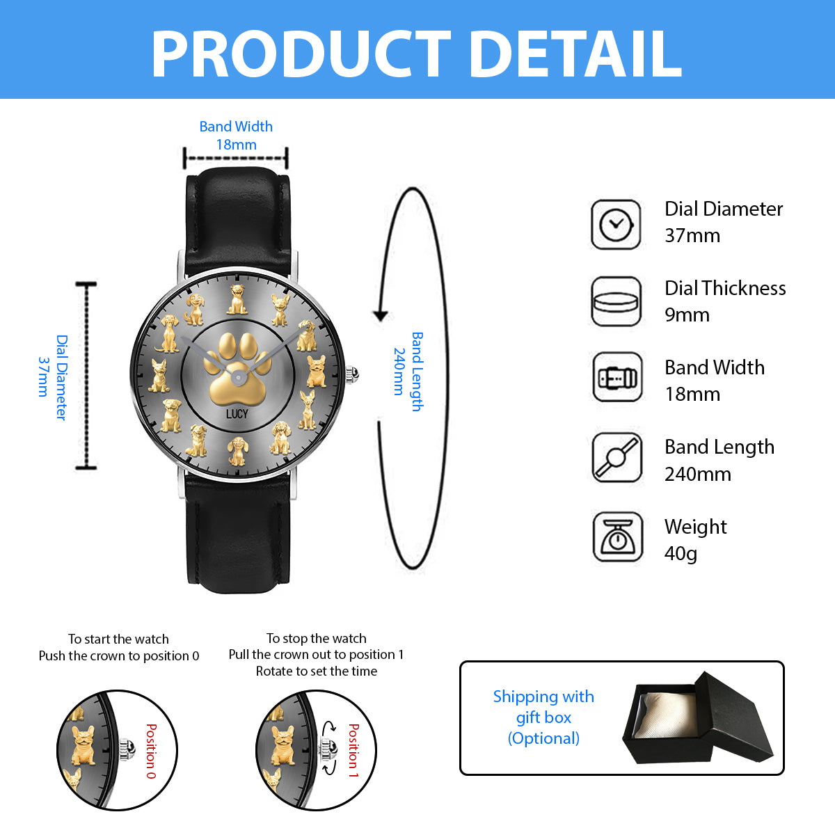 Love My Dogs - Personalized Dog Hand Watch