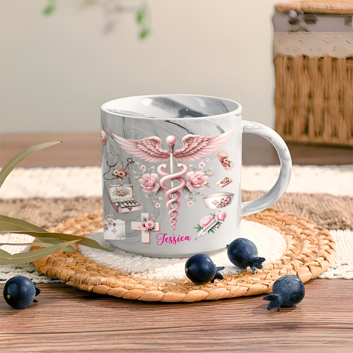 Proud Nurse - Personalized Nurse Marble Mug