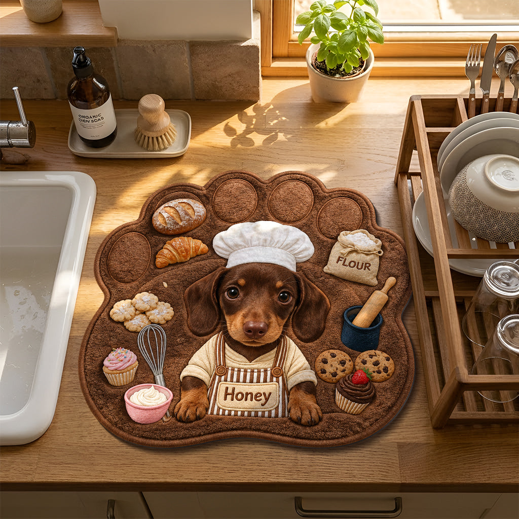 Baking Because Murder Is Wrong - Personalized Dog Drying Mat