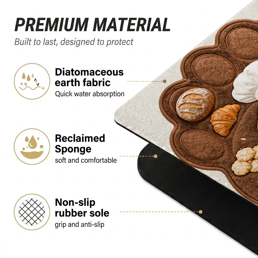 Baking Because Murder Is Wrong - Personalized Dog Drying Mat