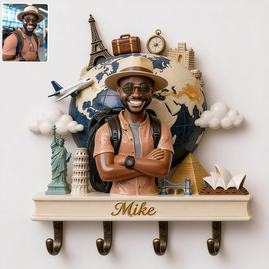 Travelling Lovers - Personalized Travelling Custom Shaped Hanging Rack
