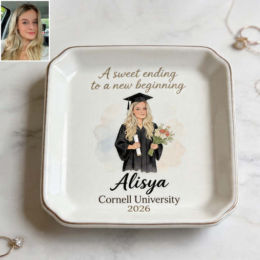 New Begining - Personalized Graduation Fully Printed Jewelry Dish