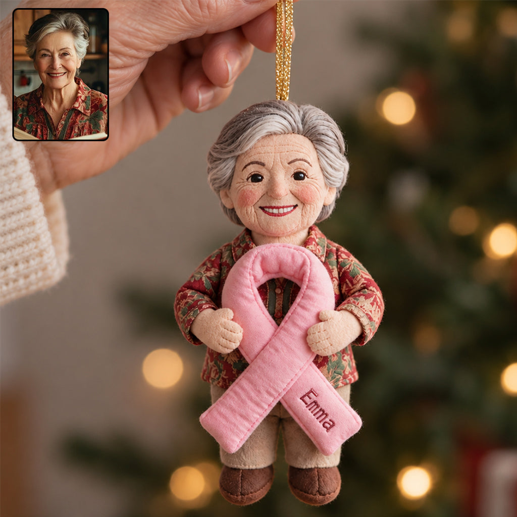 Fight Like A Warrior - Personalized Breast Cancer Awareness Plush Ornament