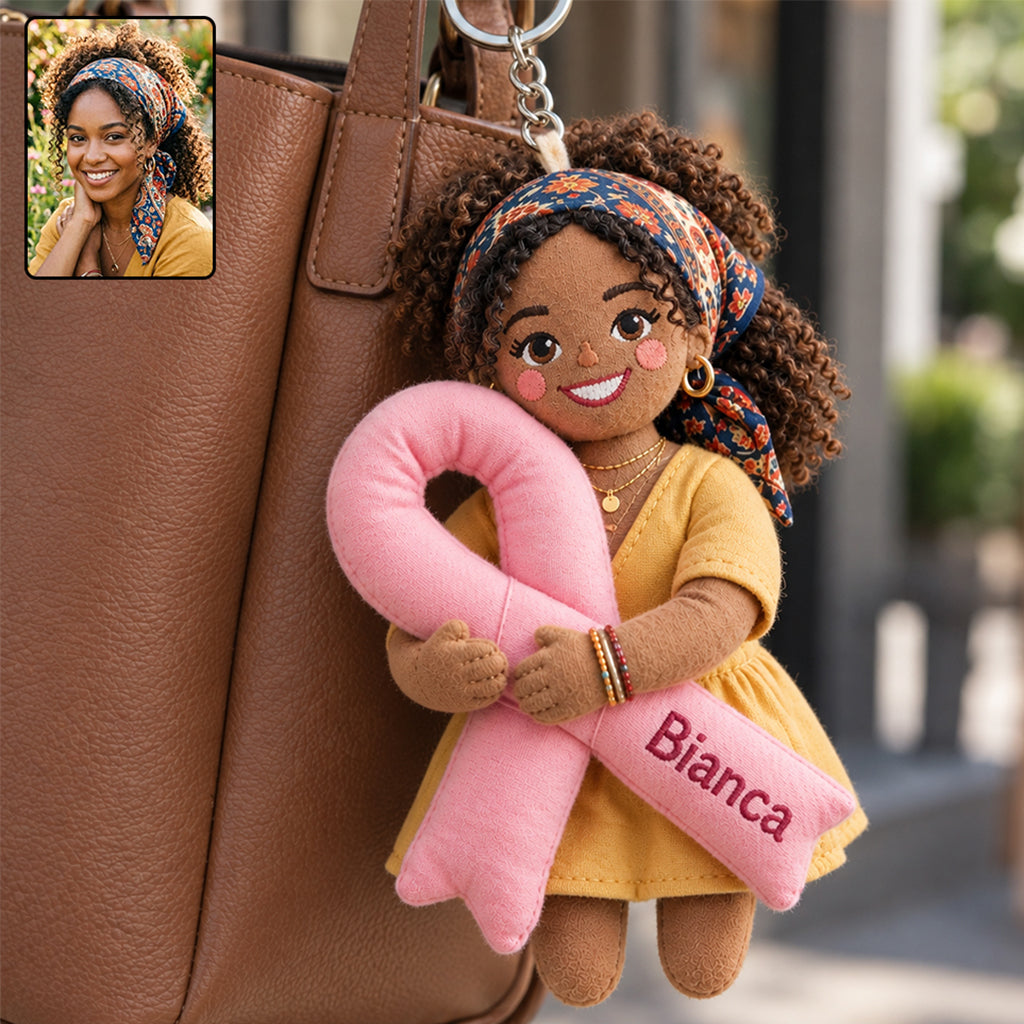 Fight Like A Warrior - Personalized Breast Cancer Awareness Plush Ornament