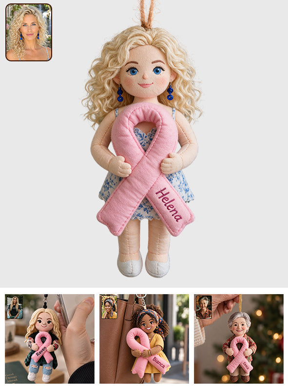 Fight Like A Warrior - Personalized Breast Cancer Awareness Plush Ornament