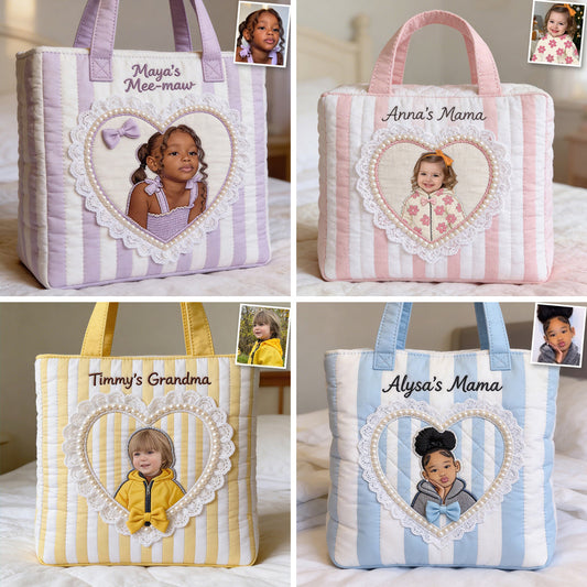 Unique Gift For Her/Mother/Grandma... - Personalized Mother Quilted Tote Bag