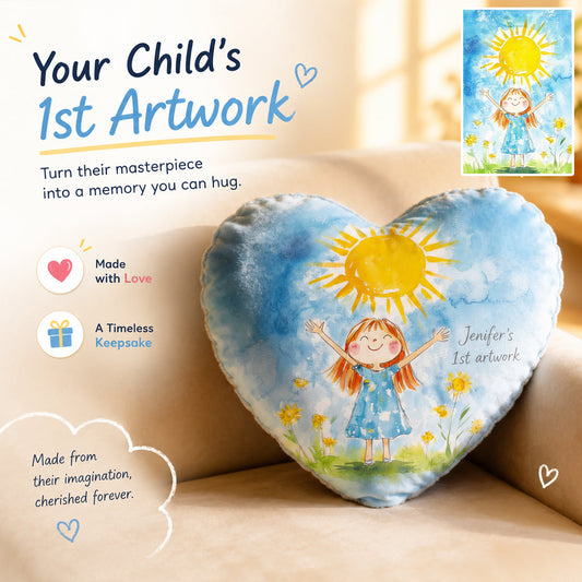 Your Child's Artwork - Personalized Kid Premium Faux Fur Pillow