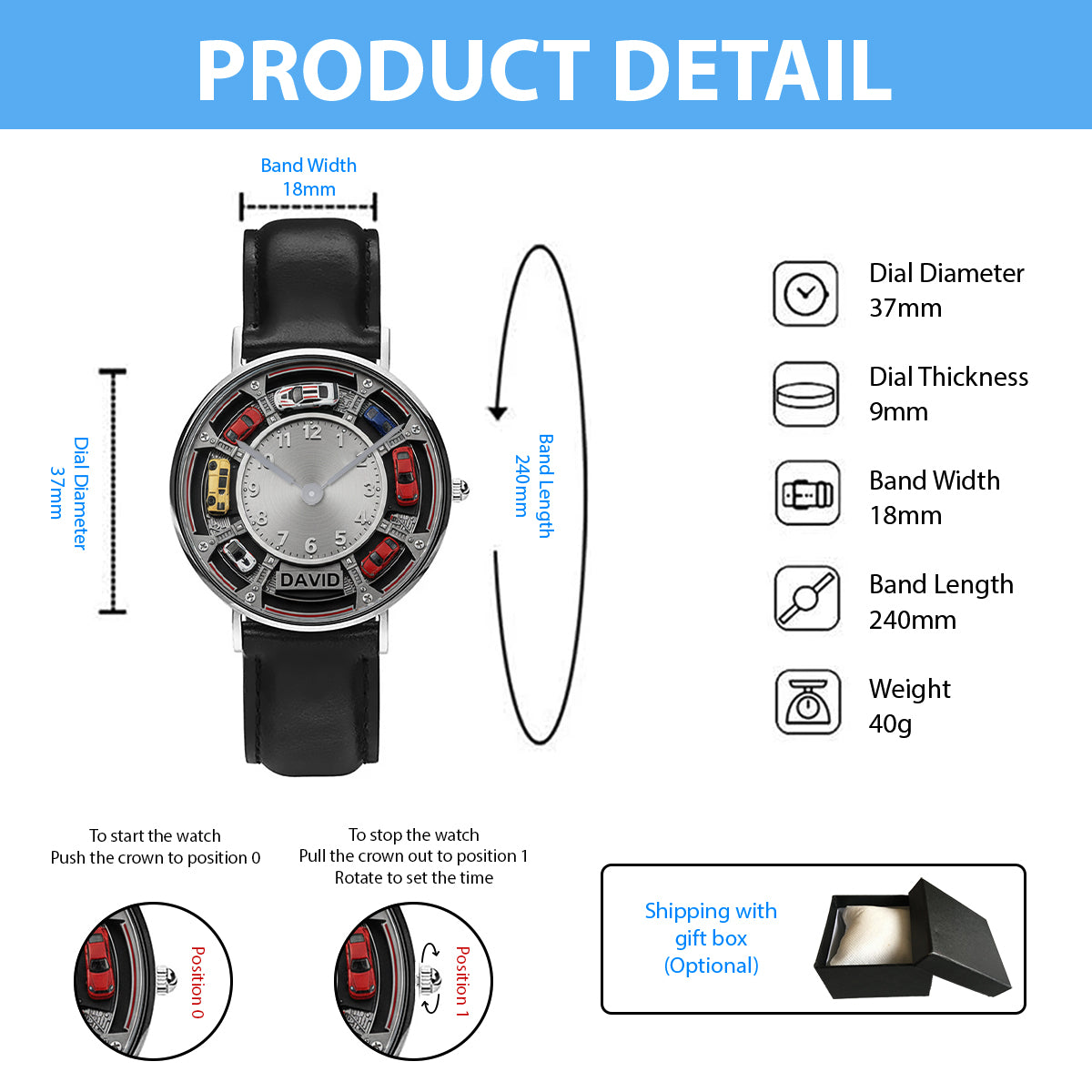 Love Cars - Personalized Car Lover Hand Watch